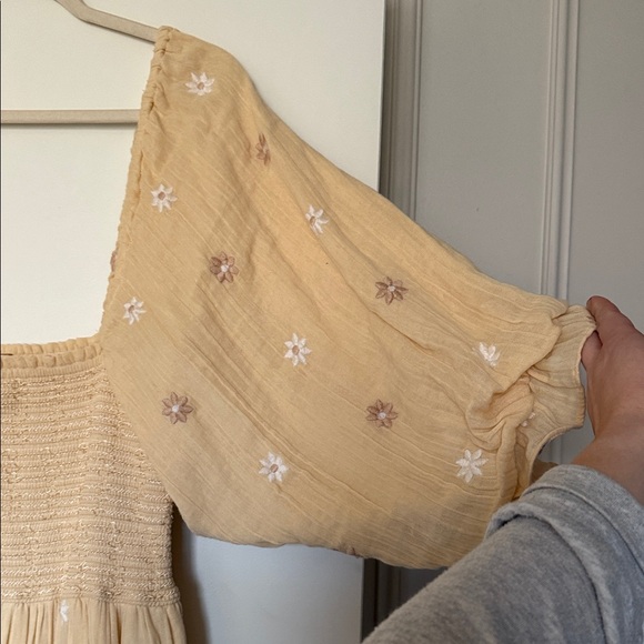 Free People Cream Floral Long Sleeve Dress - Picture 4 of 8